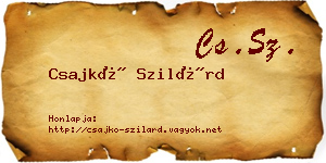 Csajkó Szilárd névjegykártya