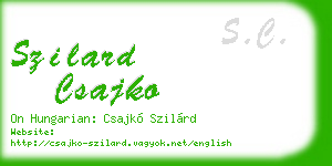 szilard csajko business card